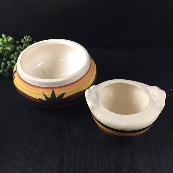 2 Pieces of EBEE Collection Southwestern Pottery Decor Bowls Planter Native Amer - Picture 2 of 9
